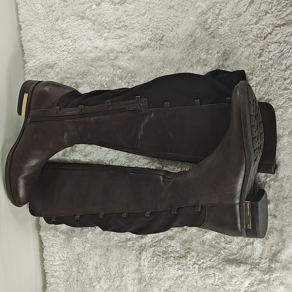 Vince Camuto Knee High Lace up Brown Leather Boots without Laces Women size 7 - Picture 6 of 12